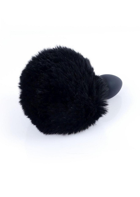 Анальна пробка - Bunny Tail Silicone Black Plug Black Sex Aura Київ - фото 4