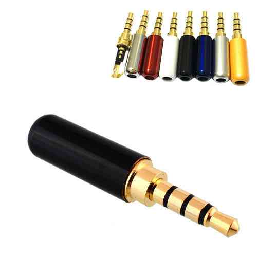Штекер 3.5мм TRRS mini-jack джек стерео 4pin металевий корпус позолочений Київ