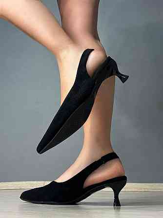 Туфли женские Meideli 2051-37 slingback замшевые лодочки с перфорацией черные, 39, 25 см Киев