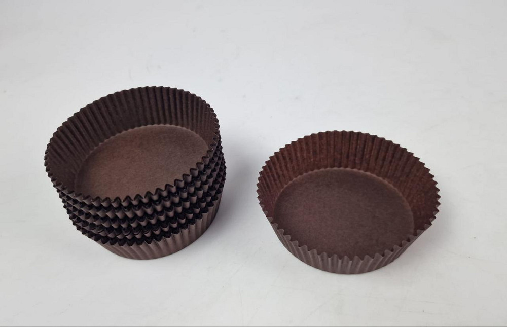 Тартолетка для кексов 10А  круглая коричневая D80 H25 (100шт)  (1 уп.) Харьков - изображение 2
