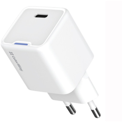 Зарядное устройство ColorWay C101C GaN Mini 20W PD PPS USB-C white (CW-CHS059PD-WT) Винница - изображение 1
