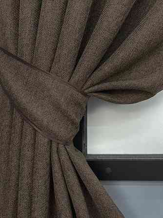 Комплект коротких штор VR-Textil Льон ELEMENTA № 1867ш Венге 130х170см 2 шт (35-0443) Київ