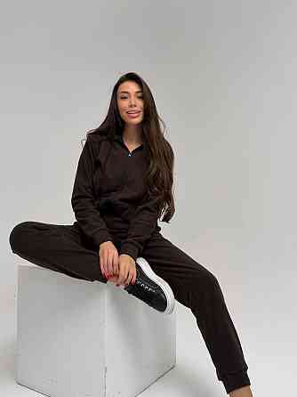 Жіночий повсякденний теплий костюм на флісі двійка Шоколад, 42/44 Одеса