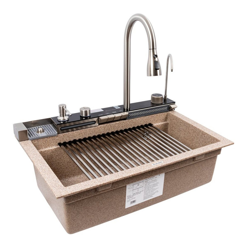 VALESO Мийка гранітна VALESO 6846 IRENA (карамель) матова, повна комплектація (Водоспад) Коломыя - изображение 1