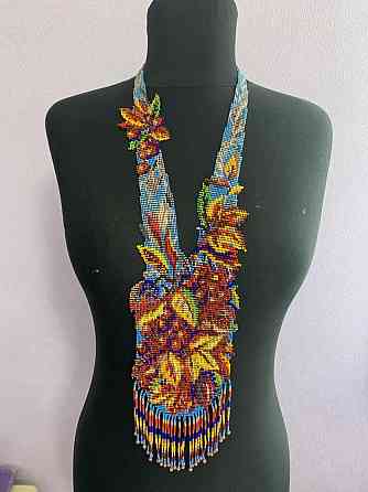 Гердан «Гілка осені» з бісеру Коломия