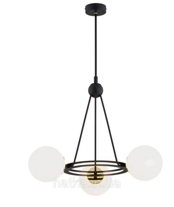 Підвісна люстра 9715-3 3x40W Чорний+Мідь Київ - фото 1