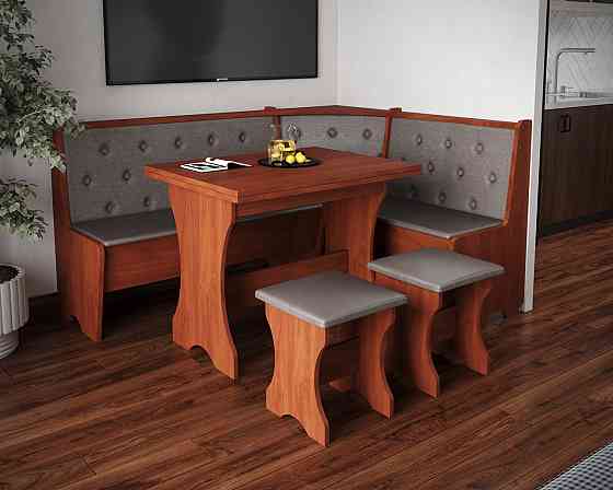 Табуретка с мягким сиденьем, табурет на кухню 35х35х44 см Ткань Дорандо (темный) / ДСП Яблоня Львов