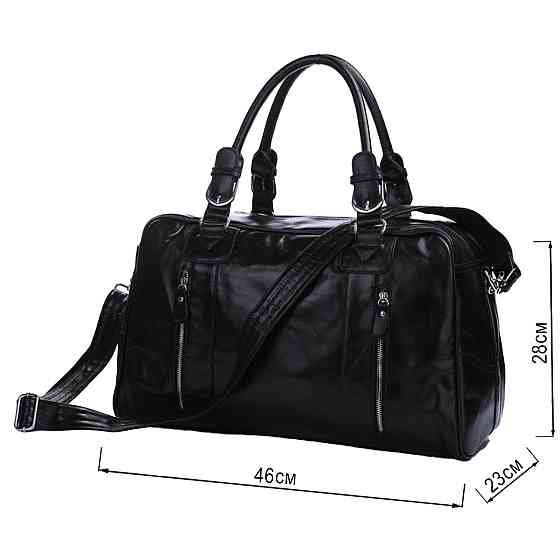 Сумка дорожная Vintage 14135 кожаная Черная Киев