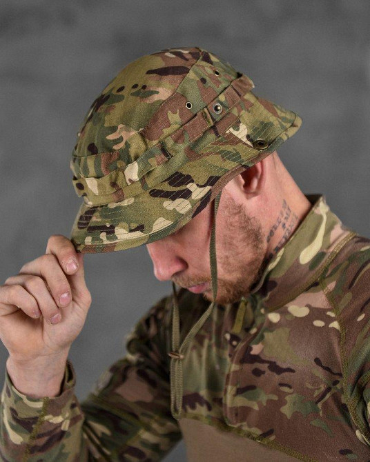 Панама мужская тактическая маскировочная камуфляжная  короткие поля  мультикам Ranger Одесса - изображение 4