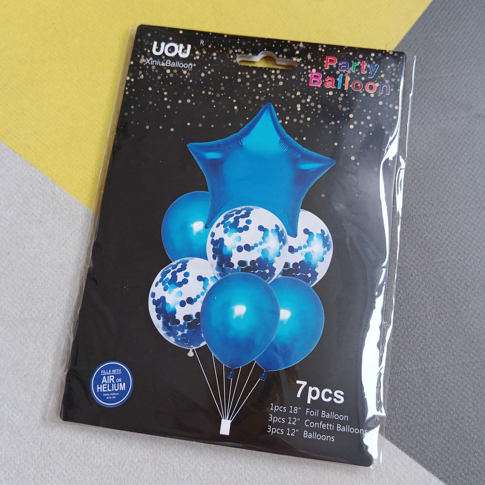 Набор воздушных шаров синий 7шт. Киев - изображение 1