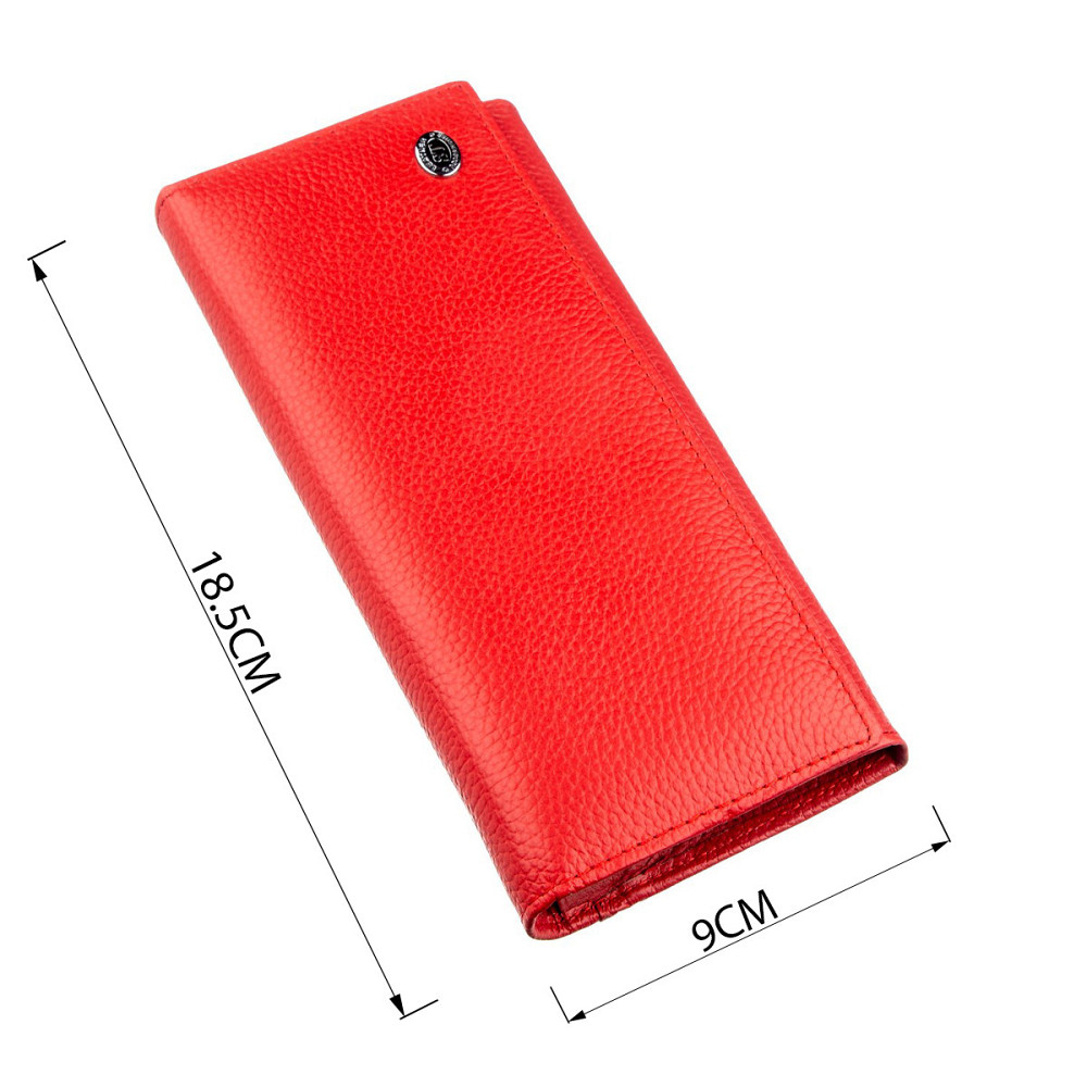 Яркий женский кошелек на кнопке ST Leather 18897 Красный Киев - изображение 3