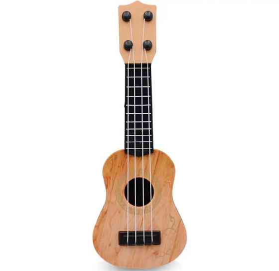 Гітара дитяча іграшка, коричнева, дитяча укулеле, довжина - 25см, ширина 9см, пластик, 4 струни, унісекс, 3+ Київ
