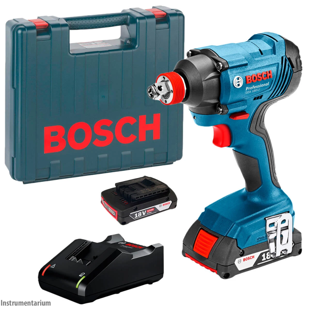 Професійний гайкокрут ударний акумуляторний Bosch Professional GDX 180-LI : з АКБ 2шт-18V 2.0Ah, 180Нм, 2800 об/хв, 3600 уд/хв Київ - фото 1