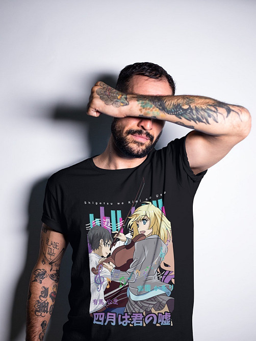 Футболка аниме Йоур Лие Ін Април оверсайз (S/M/L) Черний AnimeJ0403 Днепр - изображение 2