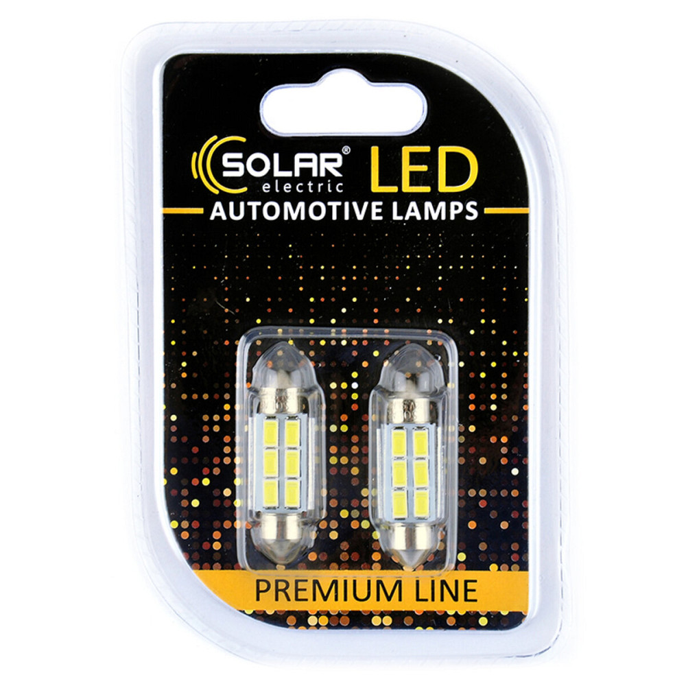 LED автолампа Solar 12V SV8.5 T11x36 6SMD white, 2шт SL1360 Киев - изображение 1