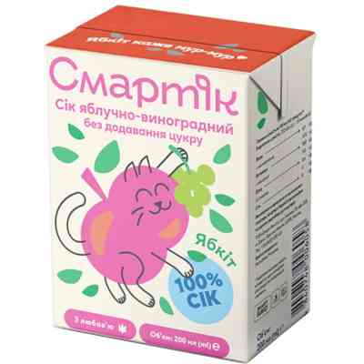 Сік дитячий Смартік Яблучно-виноградний 200 мл (4840748006058) Вінниця