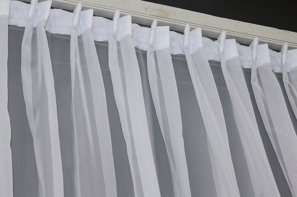 Тюль с бантовой тесьмой VR-Textil н101 Шифон однотонный Белый 600х270 см (44-024) Киев - изображение 7