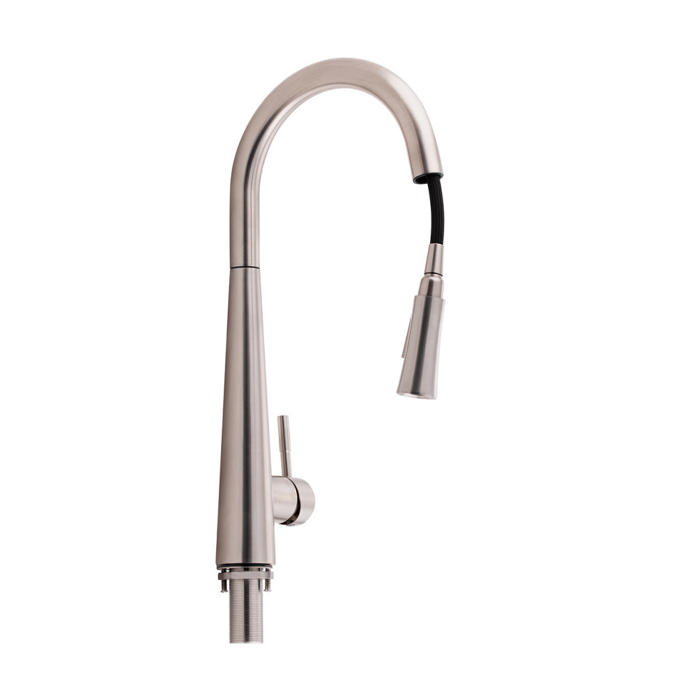 Змішувач для кухні Qtap Evicka з висувним виливом QTEVI91103UN Brushed Nickel PVD Київ - фото 10