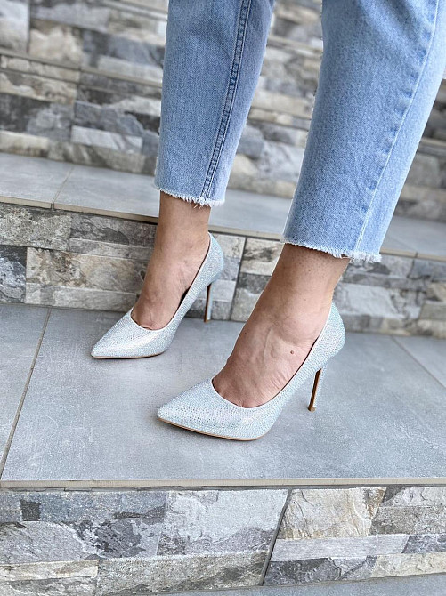 Meideli Туфлі жіночі MEIDELI срібні еко-шкіра каблук 10см розміри 36-40 (L38-6) Коломия - фото 4