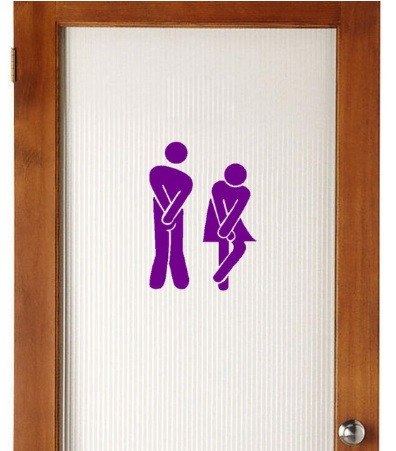 Наклейка бузкова на двері туалету - розмір 20*14см Київ - фото 1