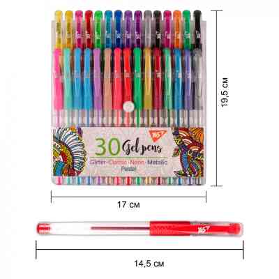 Ручка гелева Yes набір 30 штук (420435) Вінниця