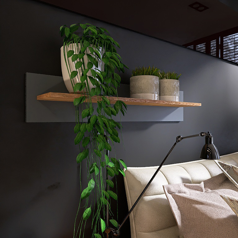 Полка настенная Эверест Нордик-1000 Графит + Дуб крафт золотой (DTM-5524) Львов - изображение 3