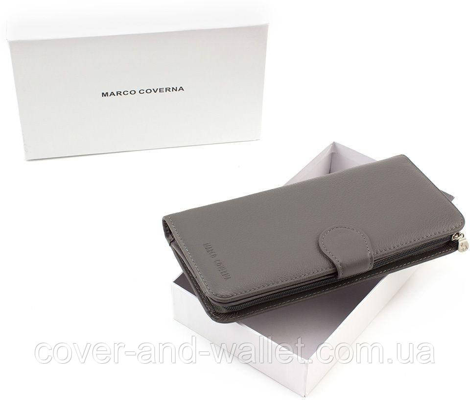 Стильний шкіряний жіночий гаманець сірого кольору Marco Coverna MC031-950 Київ - фото 5