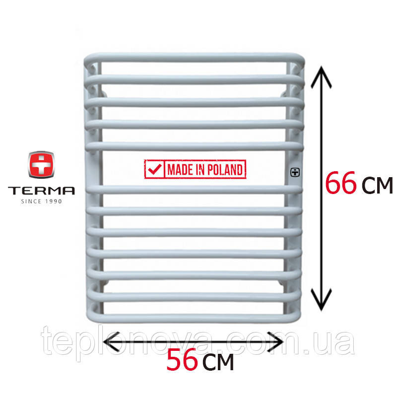 Водяной полотенцесушитель Белый 660х560 Terma Alina Черновцы - изображение 1