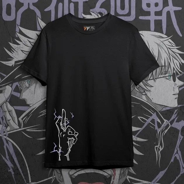 Футболка для підлітка хлопчика з принтом Магическая Битва Сатору Годжо Hollow Purple Розмір 160 Anime10705 Дніпро - фото 1