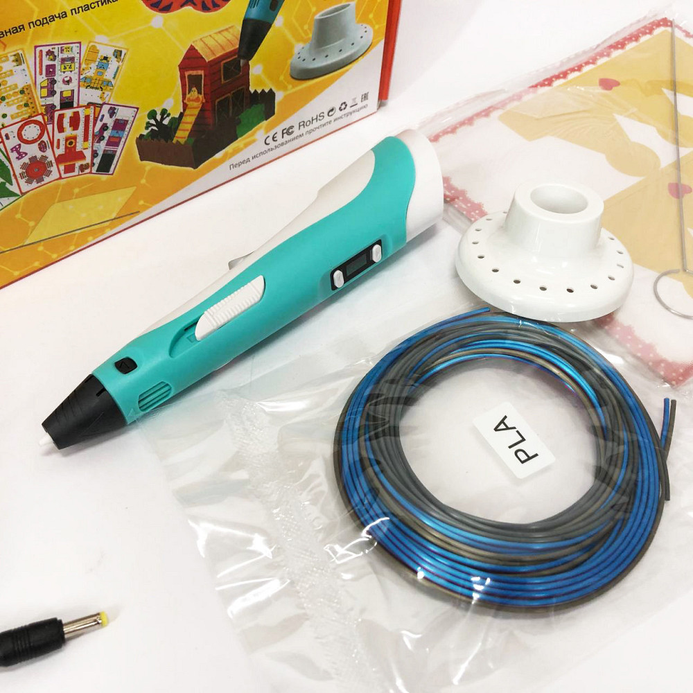 Ручка для малювання у 3d з екраном 3D ручка Smart 3D Pen 2 голубая, Дитяча розвиваюча ST-786 3d ручка Київ - фото 10