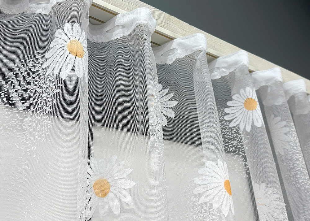 Короткая тюль, высота 1,5 м., жаккард цвет белый 1889т Киев - изображение 7