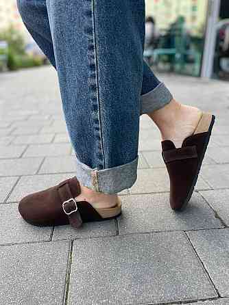 SEE SEVEN Стильні шльопанці жіночі замшеві із закритим носком шоколадні SEE SEVEN 1611 Коломыя