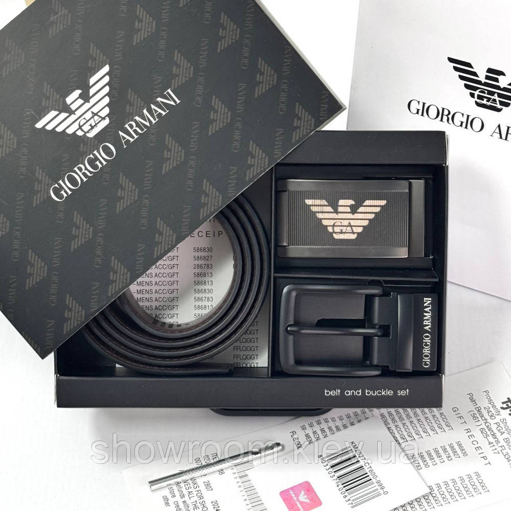 Ремень и две пряжки в подарочной коробке GA (315) Киев - изображение 1