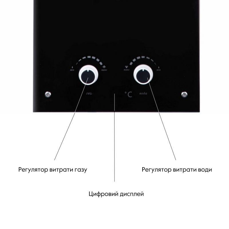 Газовая колонка дымоходная Thermo Alliance JSD20-10GD, 10 л, стеклянная панель Black Харьков - изображение 5