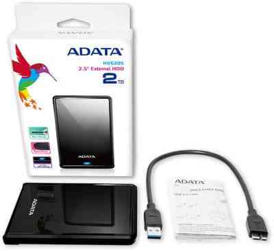 PHD External 2.5'' A-DATA USB 3.2 Gen. 1 DashDrive Classic HV620S 2TB Slim Black Київ