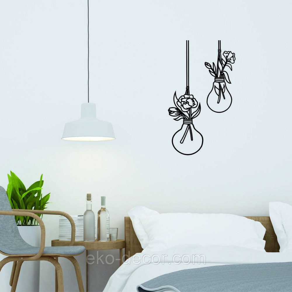 Декоративне настінне Панно «Лампочки», Декор на стіну 90*52 см, Чорний Київ - фото 6