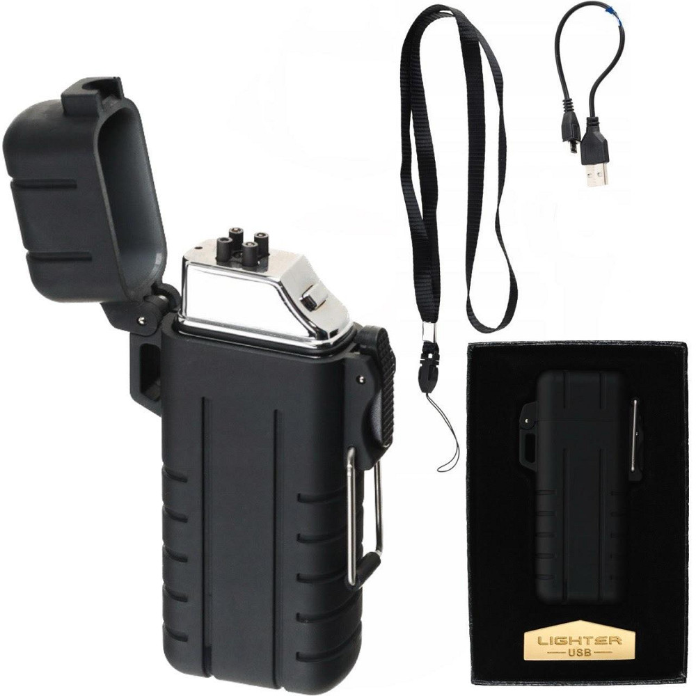 Акумуляторна Запальничка USB плазмова зі шнурком Atomic "X-Arc Lighter" (15210000) Black Нововолинськ - фото 1