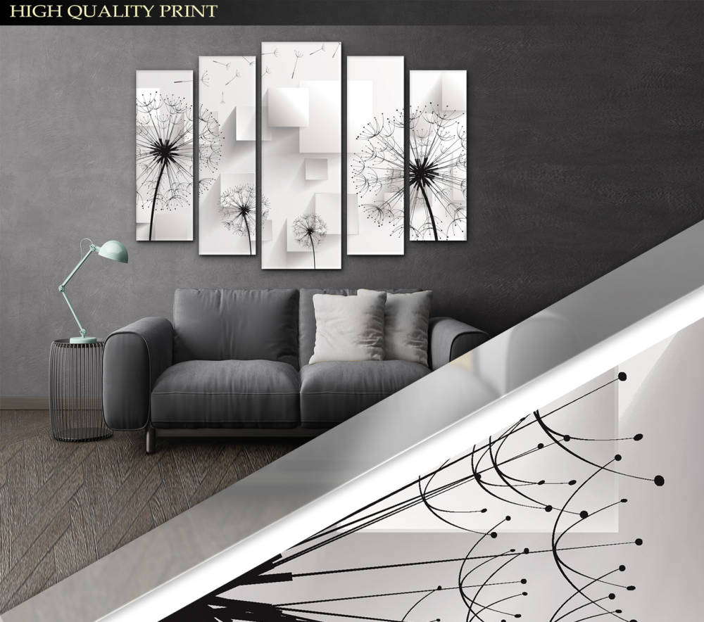 Модульна картина у вітальню / спальню Абстракція Кульбаби Art-397_5 ( 80х118см ) Перечин - фото 2