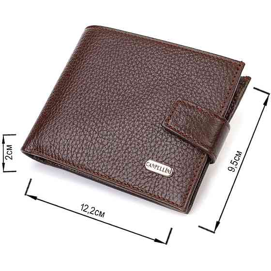 Практичний горизонтальний гаманець для чоловіків із натуральної шкіри флотар CANPELLINI 21886 Коричневий Київ