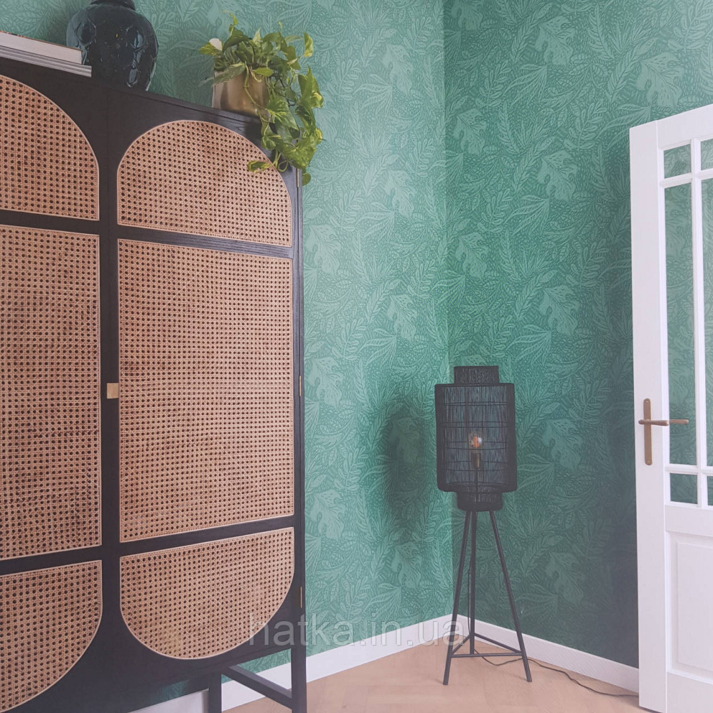 Обои флизелиновые эко Rasch Salisbury 0.53х10 листья папоротника пальмы монстеры крупные зеленые жемчужные Киев - изображение 1