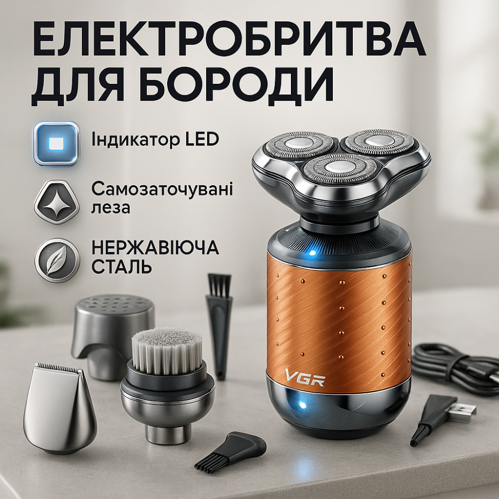 Електрична бритва для якісного гоління, Акумуляторна бритва з фірмовим лезом, Бритви електричні EL-12 Львів - фото 9