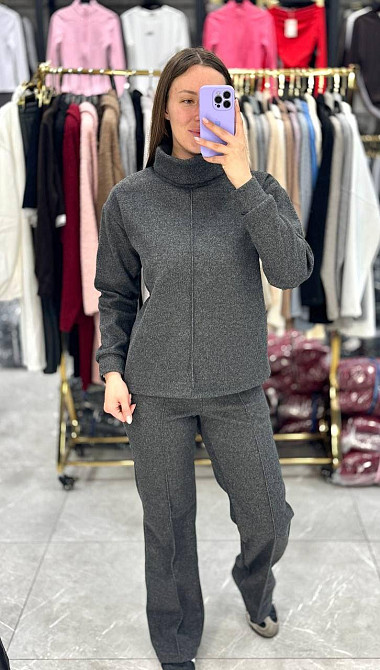 Жіночий стильний костюм-двійка Ангора-кашемір Графіт, 42/44 Одеса - фото 2