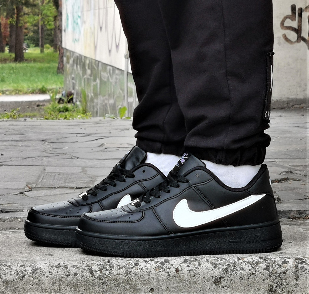 Кроссовки Nike Force Черные Мужские Кожаные Найк Форсы (размеры: 41,42,43,44,45) Видео Обзор Днепр - изображение 7