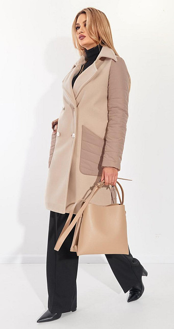 Комбіноване пальто куртка (46) Київ - фото 3