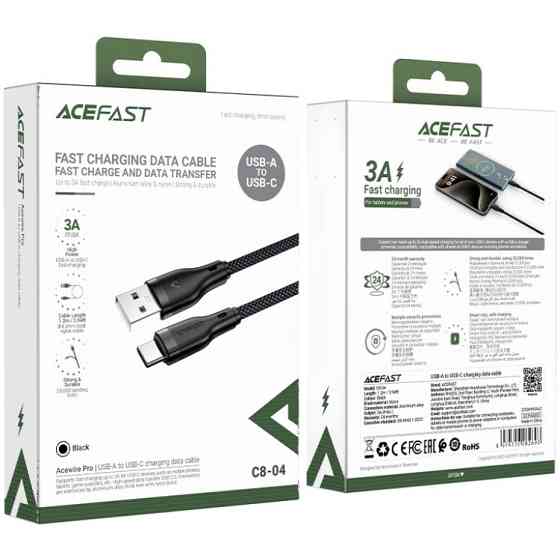 Кабель USB 2.0 AM-Type-C M, 1,2 м, 60W C8-04 Acefast Вінниця