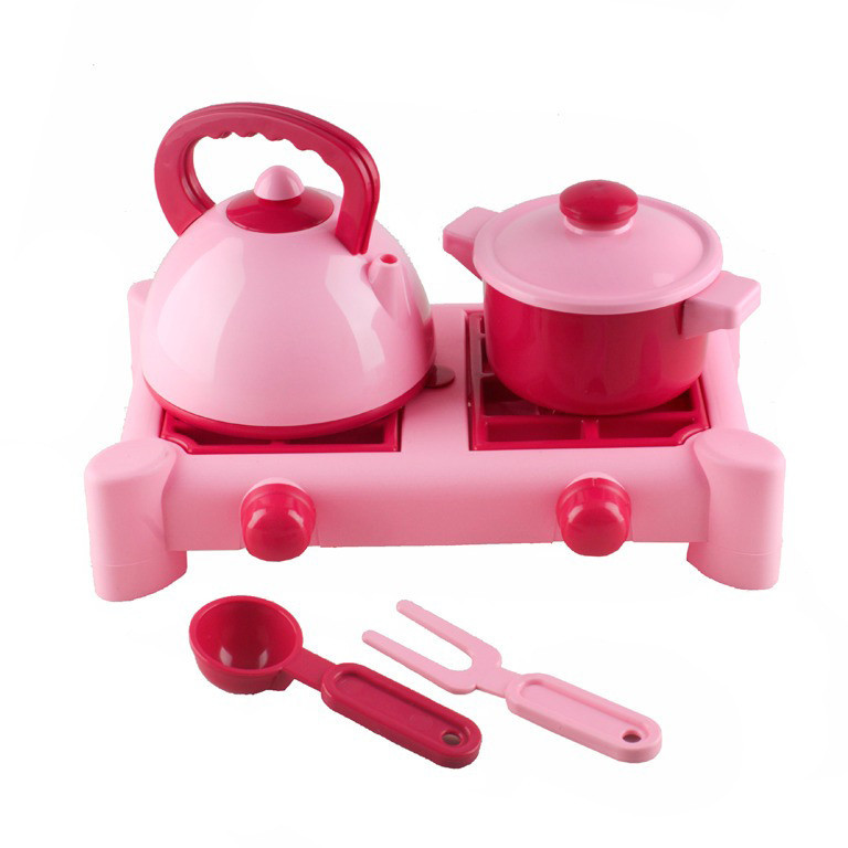 Дитячий ігровий набір посуду з газовою плитою 70408(Pink) 6 предметів, рожевий Вінниця - фото 1