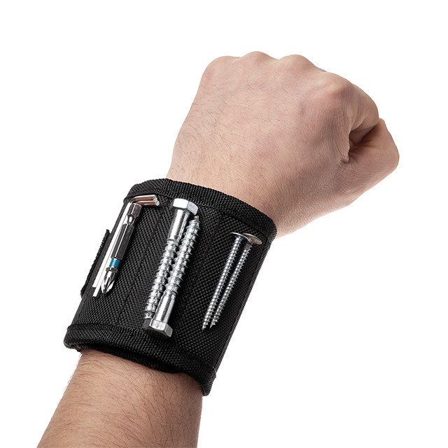 Браслет магнітний будівельний, 360×90 мм, 10 магнітів, нейлон 1680D INTERTOOL SP-1002 Київ - фото 1