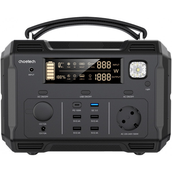 Зарядна станція Choetech BS004 500Вт (484Вт/г) QC 3.0, USB-C PD100 Вт Киев - изображение 1