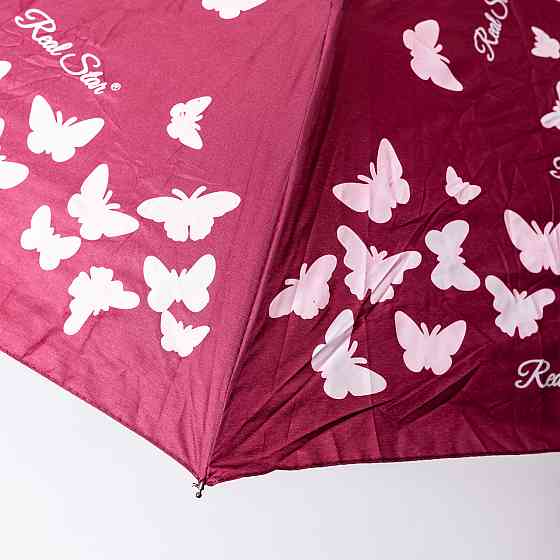 Полуавтоматический зонт с принтом, красный, 97 см Киев