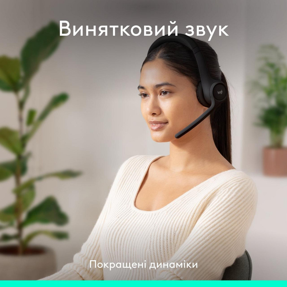 Bluetooth-гарнітура Logitech Zone 300 Wireless Black (981-001407) Чорний Харьков - изображение 3